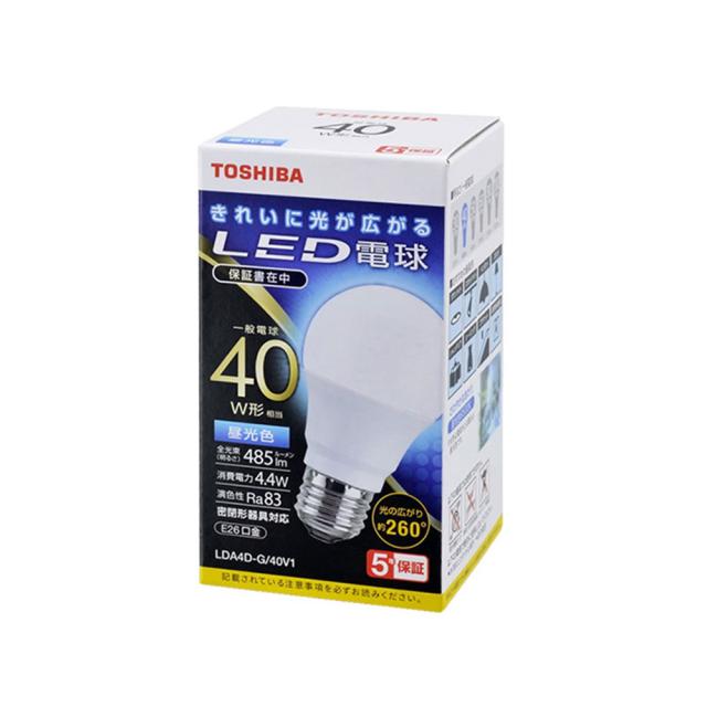 東芝 LDA4D-G/40V1 LED電球 一般電球形 40W形相当/485lm（昼光色相当