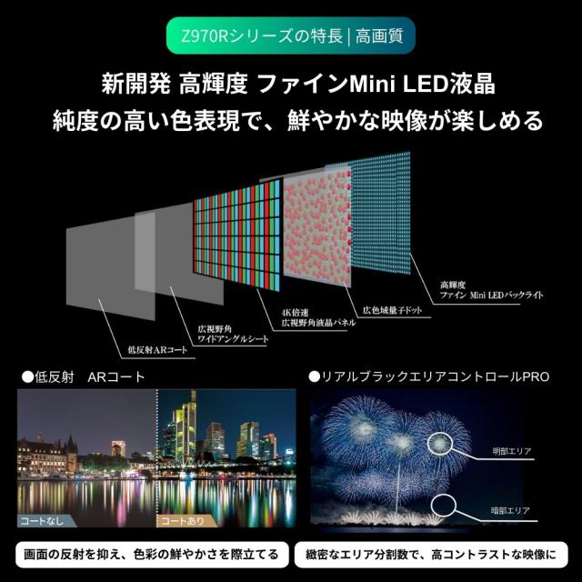 REGZA（レグザ） 85V型 Mini LED液晶テレビ［BS・CS 4Kチューナー内蔵 /タイムシフトマシン搭載］ 85Z970R返品種別A_3