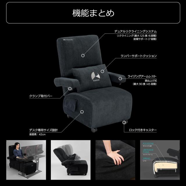 バウヒュッテ G-410-BK ゲーミングソファ デラックス(ブラック