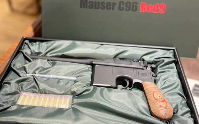 A！ CTION Mauser C96 Red9 マットブラックモデルガン 返品種別Bの通販