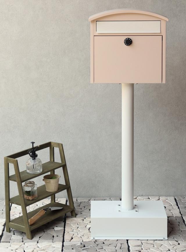 MOJYU スタンドポスト Sesto ピンクベージュ SDM-037 ポスト 郵便ポスト メールボックス おしゃれ 郵便受け 宅配ボックス MOJYU スタンドポスト Sesto ピンクベージュ SDM-037 ポスト 郵便