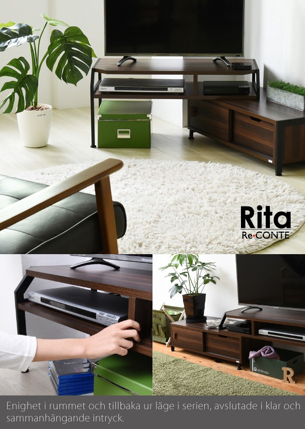 JK-PLAN(ジェイケイ・プラン) DRT-1010-BK 伸縮テレビボード(ブラック)Rita series ExtentionTVRack(リタ)[DRT1010BK] 返品種別A