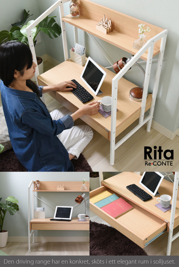 JK-PLAN(ジェイケイ・プラン) DRT-1001-WH パソコンデスク(ホワイト)Rita series Desk(リタ)[DRT1001WH] 返品種別A