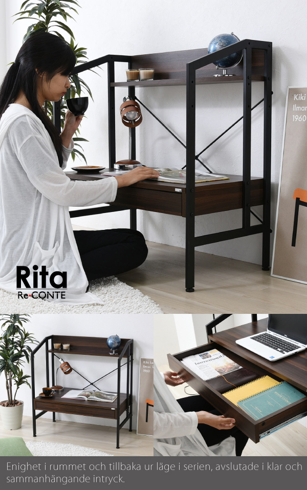 JK-PLAN(ジェイケイ・プラン) DRT-1001-BK パソコンデスク(ブラック)Rita series Desk(リタ)[DRT1001BK] 返品種別A