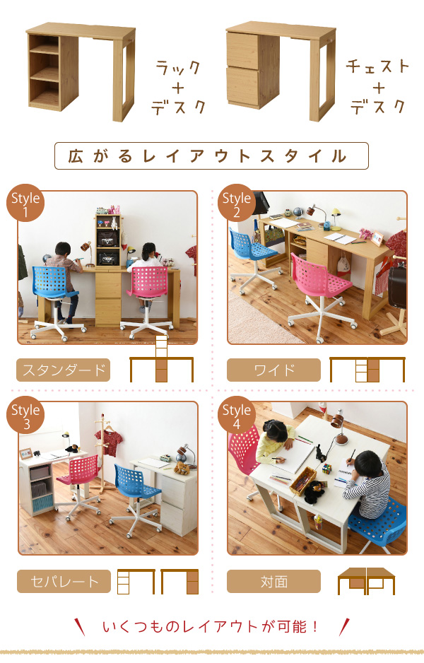 JK-PLAN(ジェイケイ・プラン) シリーズコンパクトツインデスクラック＆チェストセットタイプ(ホワイト) FWD-0002SET-WH返品種別A_5