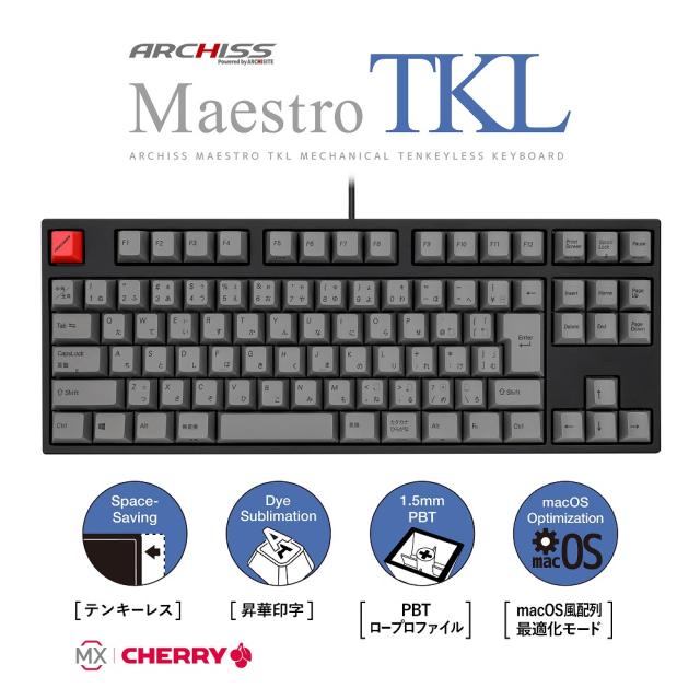 ARCHISS（アーキス） メカニカルテンキーレスキーボード 日本語JIS配列 CHERRY MX クリア軸 91キー AS-KBM91/TCGBA返品種別A_3
