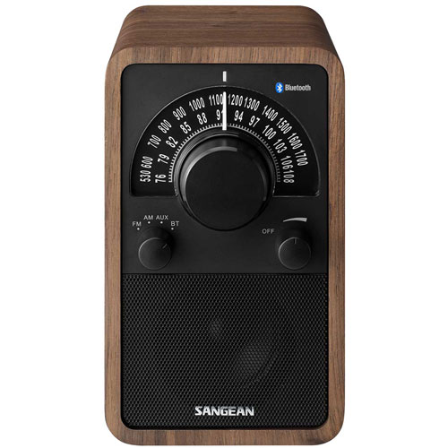 サンジーン WR-304WALNUT-BLACK FM/AMラジオ・Bluetoothスピーカー（ウォールナットブラック）Sangean[WR304WALNUTBLACK] 返品種別A
