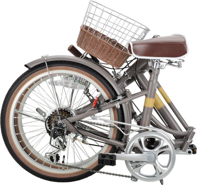 キャプテンスタッグ 折りたたみ自転車 20インチ（モカグレー