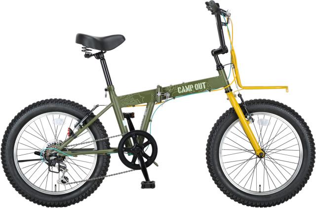 CAPTAIN STAG 折りたたみ自転車 ダークグリーン CAPTAIN STAG 折りたたみ自転車（色：グリーン系）｜自転車車体