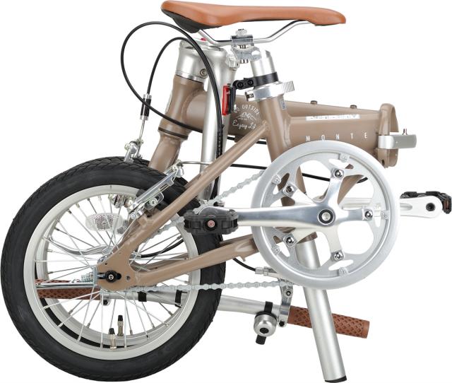 キャプテンスタッグ YG-1413 折りたたみ自転車 14インチ（カーキ 