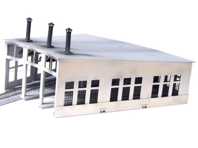 アドバンス (HO) 2043 扇角10度 3線扇形機関庫キット高棟タイプ（ペーパーキット）  返品種別B