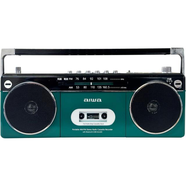 アイワ GAA4-RCP0002-GN Bluetooth対応　ラジオカセットレコーダー(グリーン)aiwa audio -G RCP2[GAA4RCP0002GN] 返品種別A