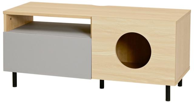 JK-PLAN(ジェイケイ・プラン) FNK-0001-NAGY テレビ台（NAGY）愛猫と暮らす家具 幅100cm（40V対応）[FNK0001NAGY] 返品種別A