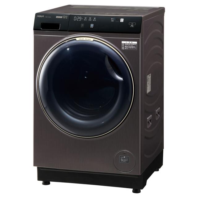 アクア AQW-DX12R-L-K 12.0kg ドラム式洗濯乾燥機【左開き】シルキーブラックAQUA　まっ直ぐドラム2.0[AQWDX12RLK] 返品種別A
