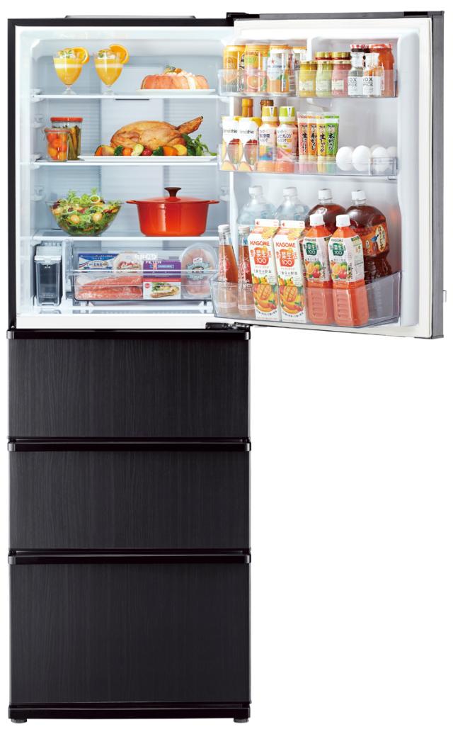 人気SALE，お得 アクア AQR-V37P-K 368L 4ドア冷蔵庫（ウッドブラック