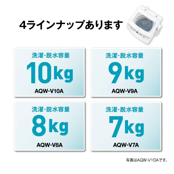 アクア AQW-V10A-W 10.0kg 全自動洗濯機　ホワイトAQUA Vシリーズ[AQWV10AW] 返品種別A