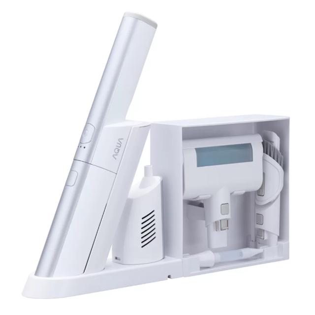 アクア AQC-HD1A-W ダストボックス式ハンディクリーナー　充電式【掃除機】　AQUA HANDY DUO[AQCHD1AW] 返品種別A