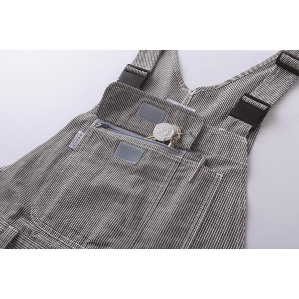エスケープロダクト GE-884-20-L コットンリネンサロペット（作業着）（ブラックヒッコリー・サイズ：L）SK-PRODUCT[GE88420L] 返品種別B_6
