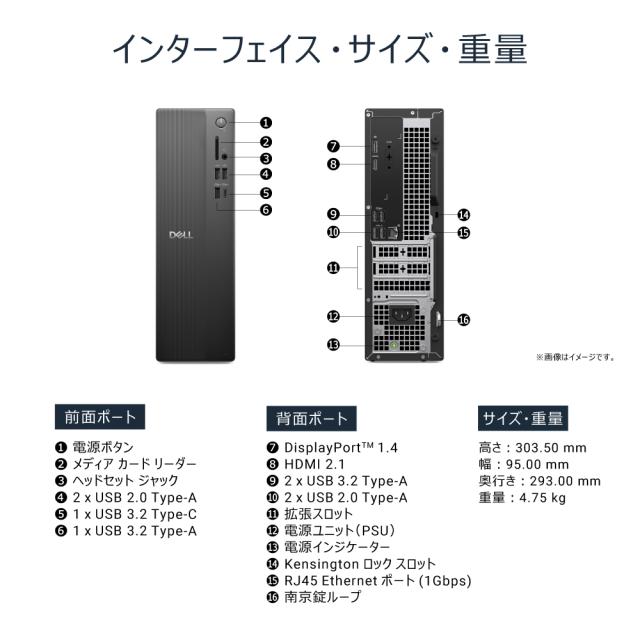 DELL｜デル スリム デスクトップパソコン Dell Slim ECS1250（Core i3