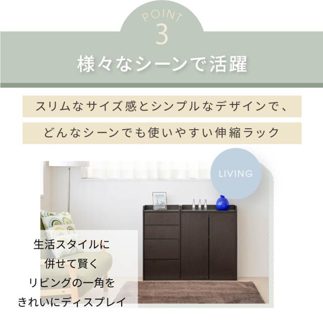 JK-PLAN(ジェイケイ・プラン) カウンター下収納 扉付きキャビネット（ブラウン） YHK-0205-BR返品種別A_6