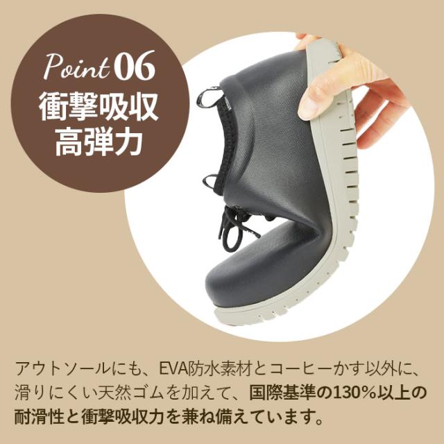 BACKYARD FAMILY(バックヤードファミリー) 全天候型防水レインブーツ（ANGORA/COFFEE・サイズ：25.5cm） BF018095-1D-2B返品種別A