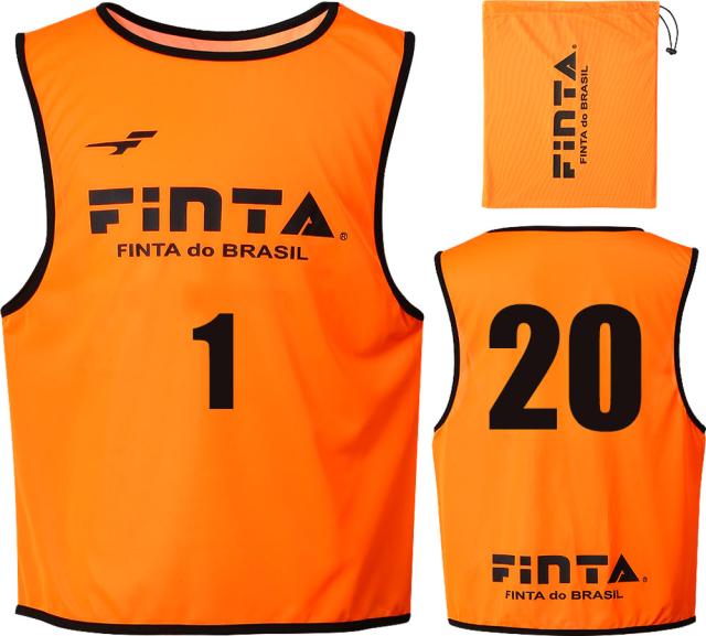 FINTA（フィンタ） サッカー・フットサル用　ビブス　20枚入り（オレンジ・サイズ：フリー） ジュニア用 FNT-FT6557-6100-JF返品種別A