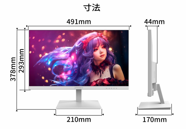 JAPANNEXT（ジャパンネクスト） JN-IPS215FHDR-W 21.5型 ビジネス 液晶ディスプレイ(フルHD/IPS/非光沢/75Hz/14ms/HDMI/VGA/スピーカー搭