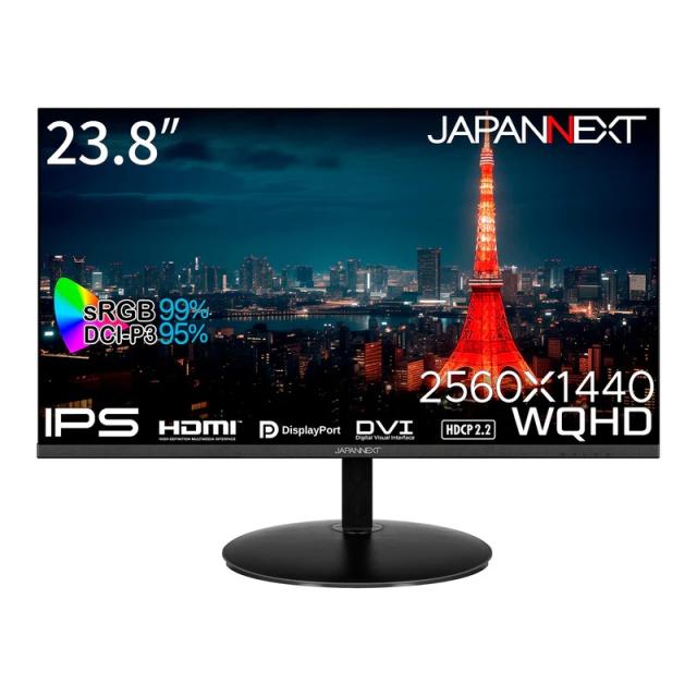 JAPANNEXT｜ジャパンネクスト JN-IPS2380FLWQHD-N 液晶ディスプレイ(23.8型/IPS/WQHD 2560×1440/75Hz/7ms)(ブラック)[JNIPS2380FLWQHDN] 返品種別A