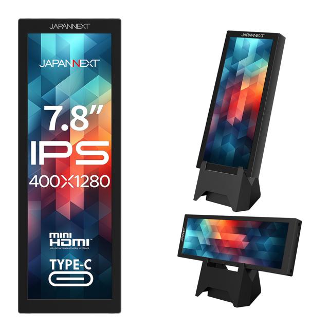 JAPANNEXT｜ジャパンネクスト JN-MD-IPS7842 液晶ディスプレイ(7.8型/IPS(ADS)/400×1280/60Hz/35ms)(ブラック)サブモニター[JNMDIPS7842] 返品種別A_1