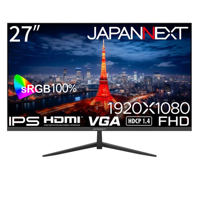 JAPANNEXT｜ジャパンネクスト JN-IPS271FHD 液晶ディスプレイ(27型/IPS/FullHD 1920×1080/100Hz/14ms)(ブラック)[JNIPS271FHD] 返品種別A