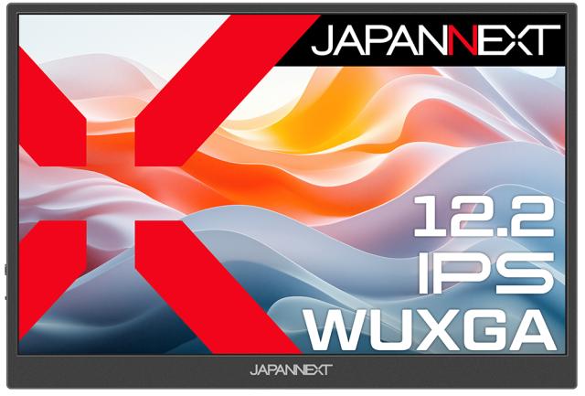 JAPANNEXT｜ジャパンネクスト JN-MD-IPS122WX モバイル液晶ディスプレイ(12.2型/IPS/WUXGA 1920×1200/60Hz/20ms/HDR10/miniHDMI1.4/USB Type-C/VESA/2年保証)(ブラック)[JNMDIPS122WX] 返品種別A