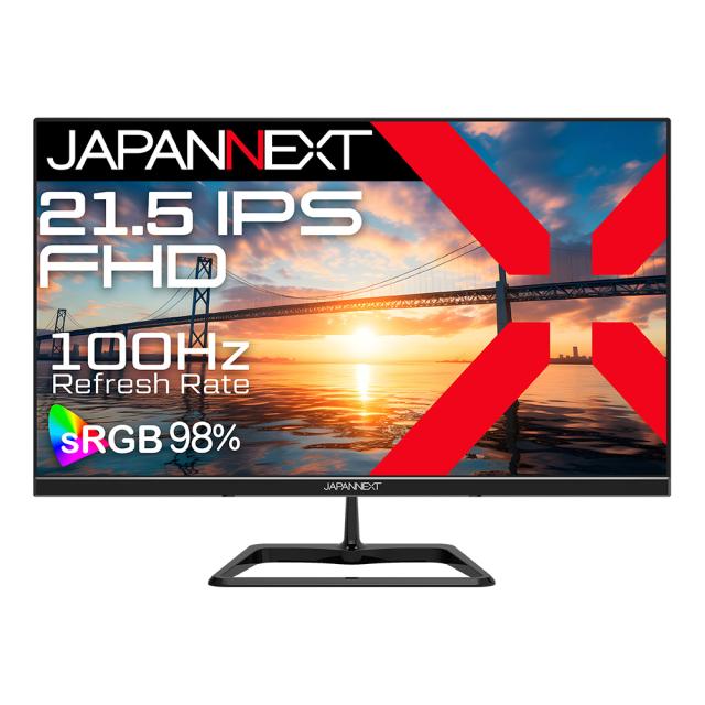 JAPANNEXT｜ジャパンネクスト JN-IPS215F2 液晶ディスプレイ(21.5型/IPS(ADS)/FullHD 1920×1080/100Hz/7ms/HDMI1.4/VGA/VESA/2年保証)(ブラック)[JNIPS215F2] 返品種別A