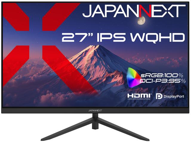 JAPANNEXT｜ジャパンネクスト JN-I27Q2 液晶ディスプレイ(27型/IPS(AAS)/WQHD 2560×1440/75Hz/7ms/HDMI1.4/DP1.2/VESA)(ブラック)[JNI27Q2] 返品種別A
