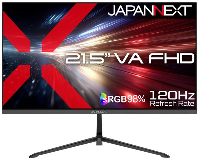 JAPANNEXT｜ジャパンネクスト JN-215V120F ゲーミング液晶ディスプレイ(21.5型/VA/FullHD 1920×1080/120Hz/1ms/HDR/HDMI1.4/DP1.2/VESA)(ブラック)[JN215V120F] 返品種別A