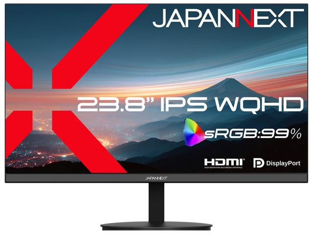 JAPANNEXT｜ジャパンネクスト JN-IPS238Q 液晶ディスプレイ(23.8型/IPS(FFS)/WQHD 2560×1440/75Hz/7ms)(ブラック)[JNIPS238Q] 返品種別A
