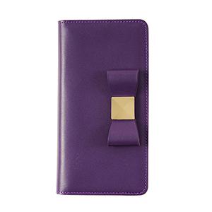 LAYBLOCK(レイブロック) LB10241I8 iPhone XS/X用 手帳型 RIBBON CLASSIC DIARY（パープル）[LB10241I8] 返品種別A