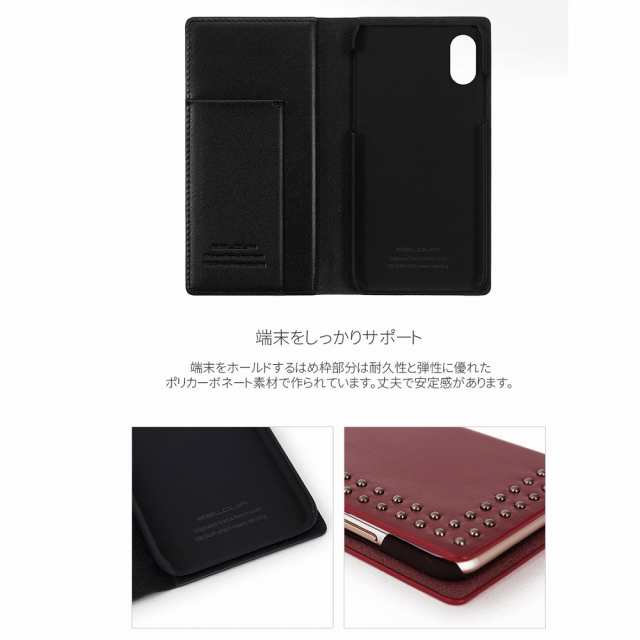 Eblouir（エブルイ） EB14397I61 iPhone XR用 Dot Studs Diary 手帳型ケース（ブラック）[EB14397I61] 返品種別A