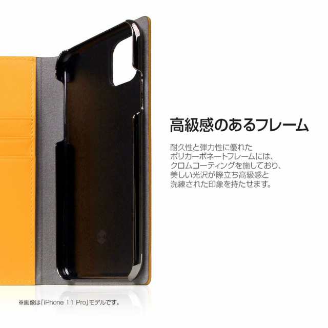 SLG Design SD17961I65R iPhone 11 Pro Max用 手帳型ケース Calf Skin Leather Diary（イエロー）[SD17961I65R] 返品種別A