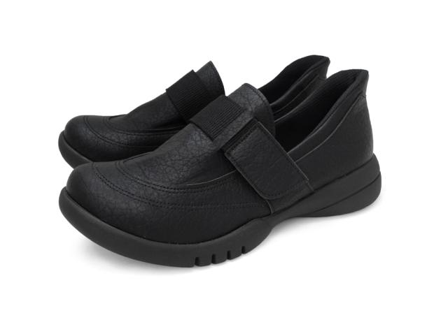 Re:getA レディース スットオン ハンズフリーベルクロシューズ（ブラック・サイズ：L 24.0-24.5cm） リゲッタ R331-BLK-L返品種別A