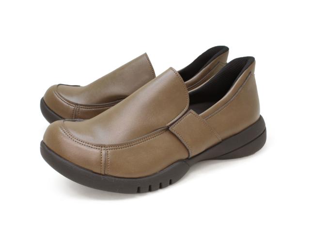 Re:getA レディース スットオン ハンズフリーゴア付きスリッポン（カーキ・サイズ：L 24.0-24.5cm） リゲッタ R333-KHA-L返品種別A 7,884円