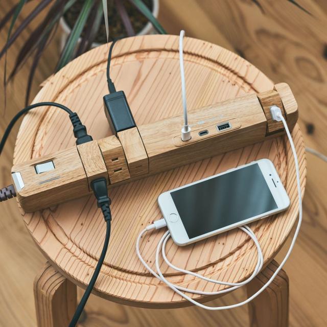 Fargo（ファーゴ） PD65W AC6個口 USB-C×2ポート・USB-A×2ポート 電源タップ TAPKING 1.8m（ベージュウッド）  T5BEWD返品種別A