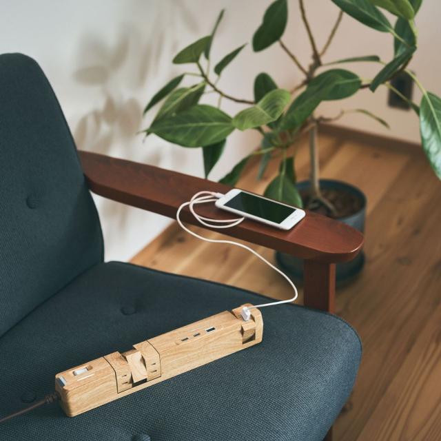 Fargo（ファーゴ） PD65W AC6個口 USB-C×2ポート・USB-A×2ポート 電源タップ TAPKING 1.8m（ベージュウッド）  T5BEWD返品種別A