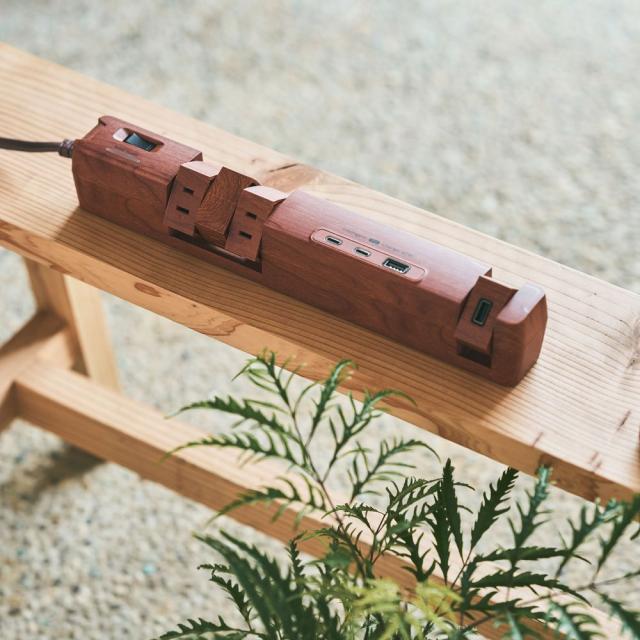 Fargo（ファーゴ） T5DW PD65W AC6個口 USB-C×2ポート・USB-A×2ポート 電源タップ TAPKING 1.8m（ダークウッド）[T5DW] 返品種別A