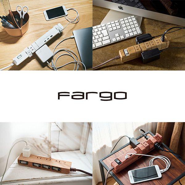 Fargo（ファーゴ） T5DW PD65W AC6個口 USB-C×2ポート・USB-A×2ポート 電源タップ TAPKING 1.8m（ダークウッド）[T5DW] 返品種別A