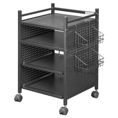 バウヒュッテ BHS-380G-BK ゲーム機収納ラック (ブラック・幅39.6×奥行37×高さ61.5cm)Bauhutte　スライダー式[BHS380GBK] 返品種別A