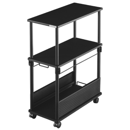 バウヒュッテ BHD-670T-BK 昇降式L字デスク ワゴン（ブラック） タワータイプBauhutte　天板サイズ32×67cm[BHD670TBK] 返品種別A