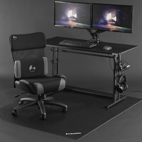 バウヒュッテ G-510-BK ゲーミングチェアライト (ブラック・サイズ：幅650mm×奥行715mm×高さ870mm)Bauhutte　ミドルバックタイプ　コンパクトゲーミングチェア[G510BK] 返品種別A_1
