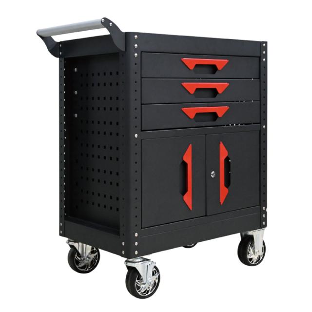 BIGRED TRGL310 組立式 3段引き出しスチールワゴン[TRGL310] 返品種別A