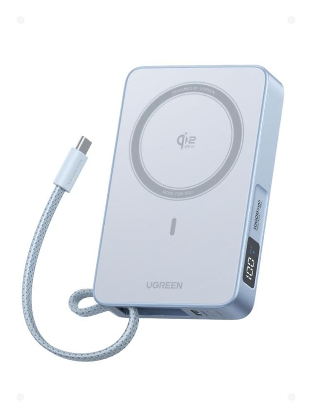 UGREEN｜ユーグリーン 65958B MagFlow10000mAh マグネット式モバイルバッテリー25W[65958BUGREEN] 返品種別A