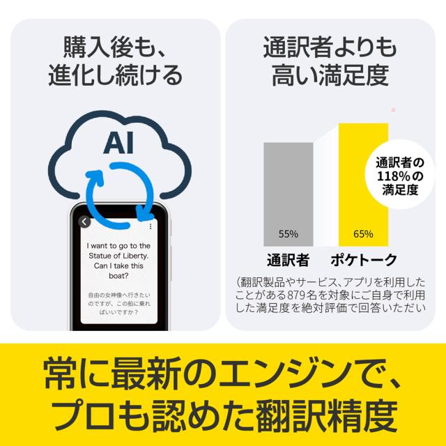 ポケトーク POCKETALK S2 Plus スタンダード グローバル通信(2年)付き（ ゴールド） ポケト-クS2PLUSゴ-ルドSI返品種別B_4